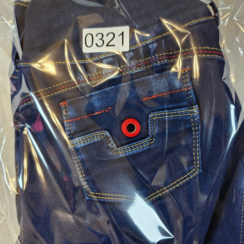 Bon Bon Up Womens High Rise Skinny Jeans Dark Wash Red Button Accents Indigo - Picture 14 of 14